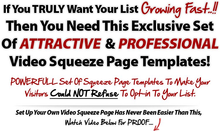 Video Squeeze Page Templates 2013